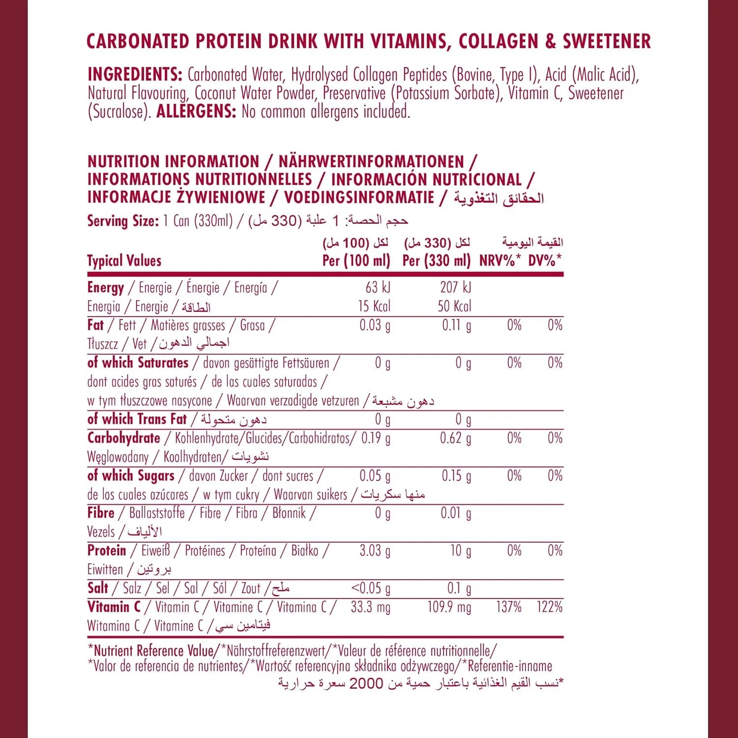 Applied Nutrition Sparkling Water Protein RTD Apple Burst 330 mL