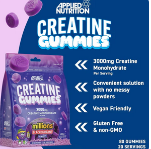 Applied Nutrition Creatine Gummies Blue Raspberry 80 Count