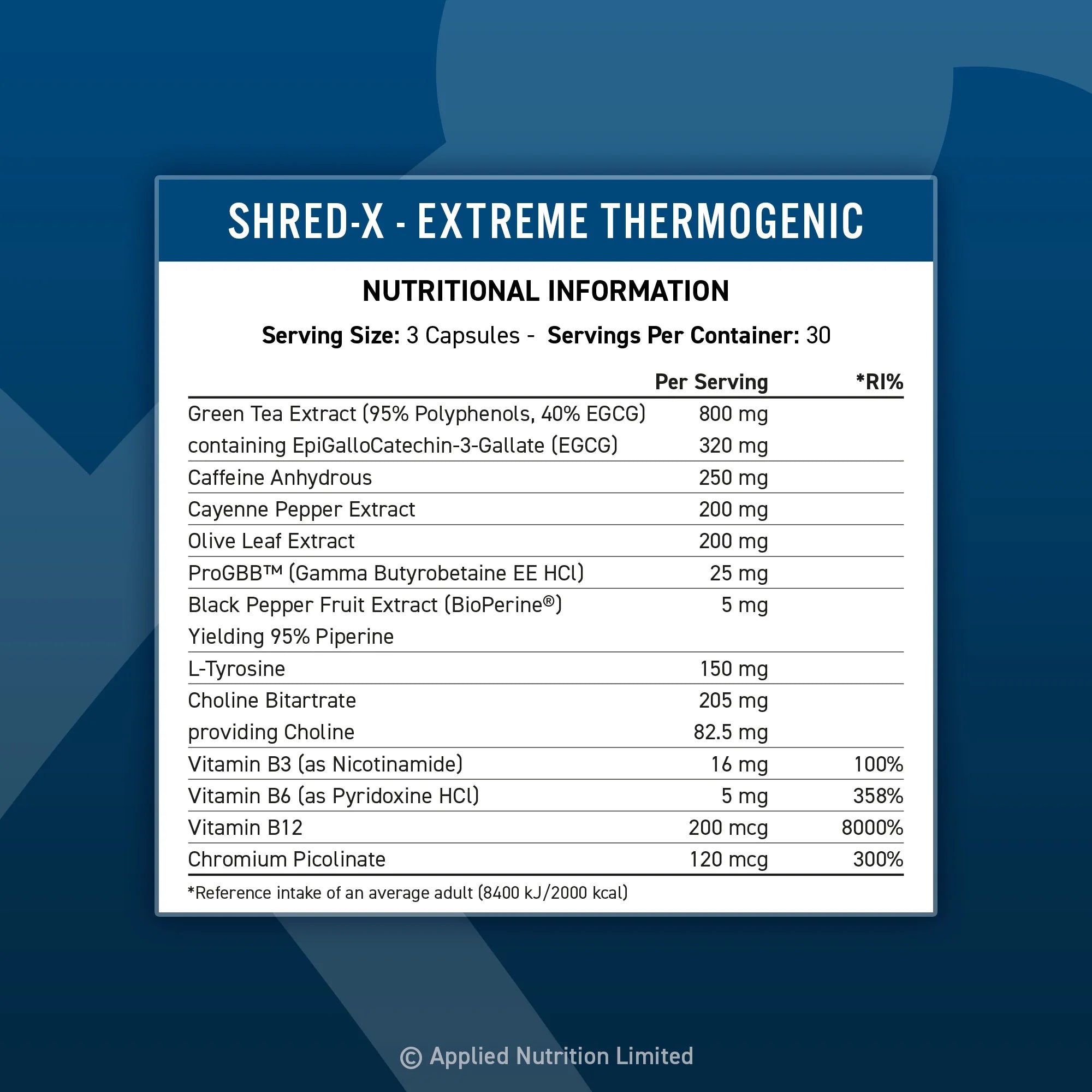 Applied Nutrition Ultimate Fat Burning Shred-X Capsules 90 Count