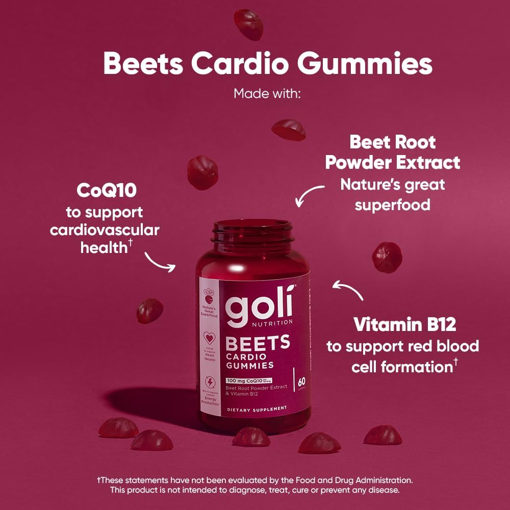Goli Nutritional Supplement, Beets Cardio Gummy - 60 Count