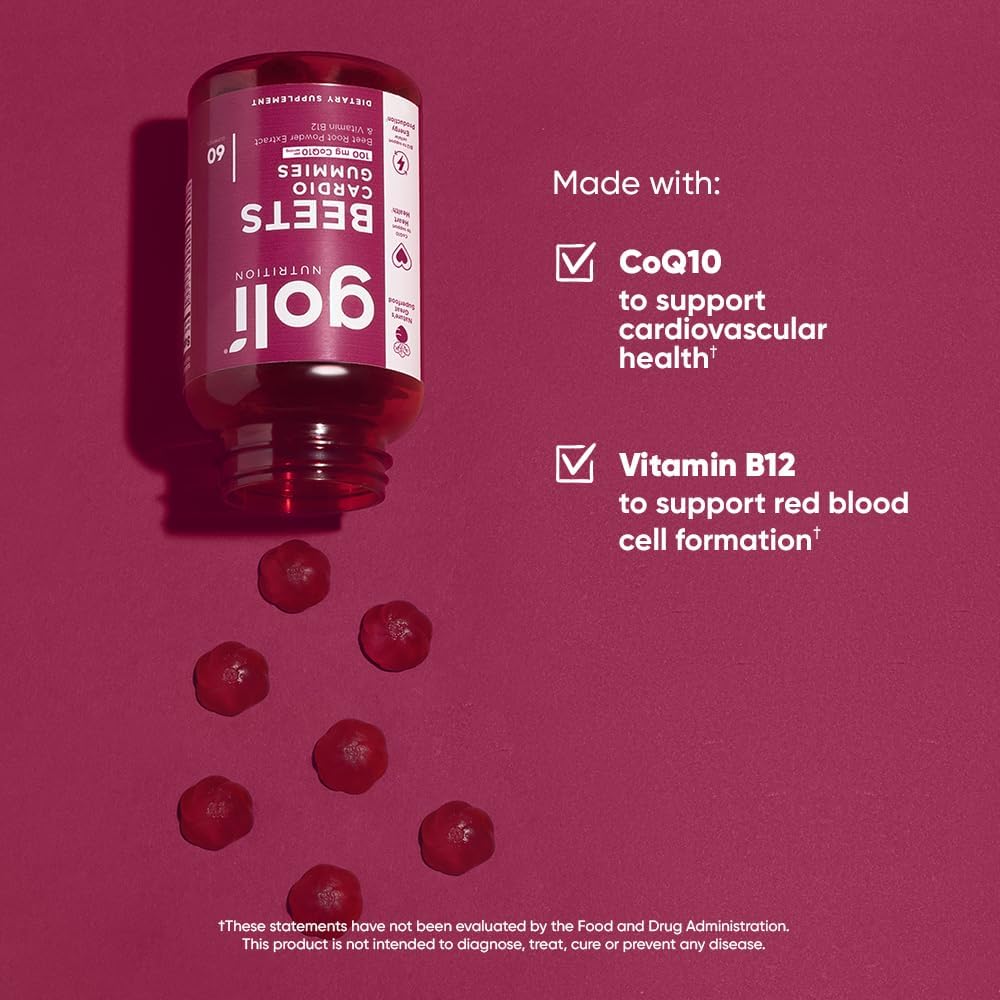 Goli Nutritional Supplement, Beets Cardio Gummy - 60 Count