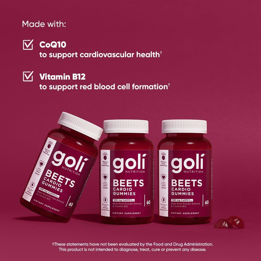 Goli Nutritional Supplement, Beets Cardio Gummy - 60 Count